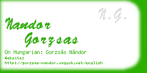 nandor gorzsas business card