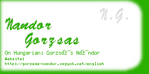 nandor gorzsas business card